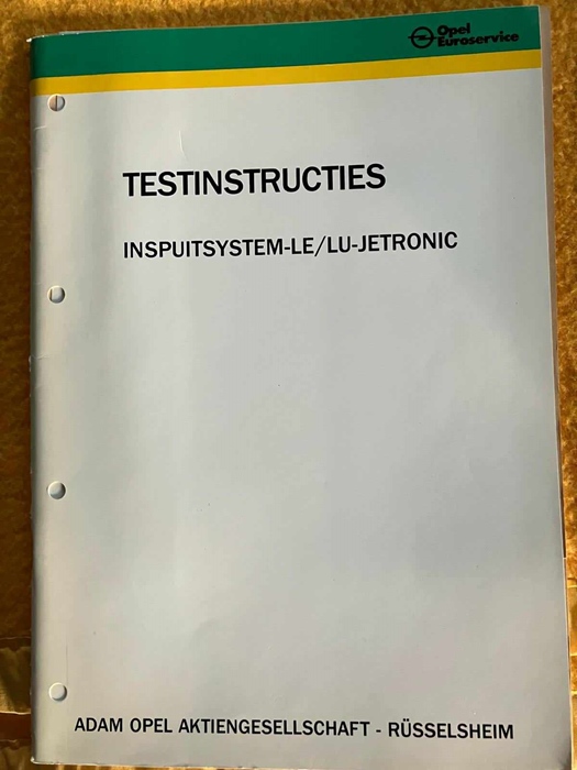 OPEL Testinstructies Injectsysteem LE/LU-JETRONIC  te koop