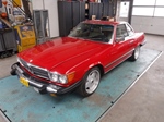 1985 Mercedes 380SL W107 Roadster red oldtimer te koop