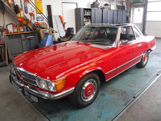 1972 Mercedes 450SL 72 red oldtimer te koop