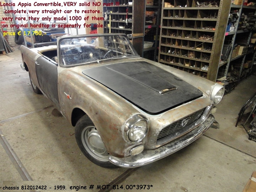 1959 Lancia Appia Convertible to restore oldtimer te koop