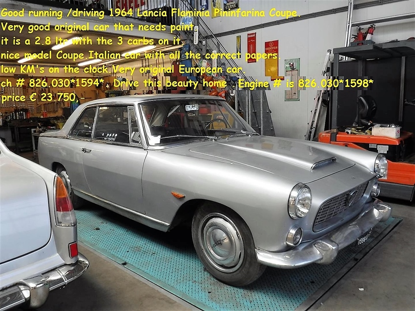 1964 Lancia Flaminia Pininfarina Coupe oldtimer te koop