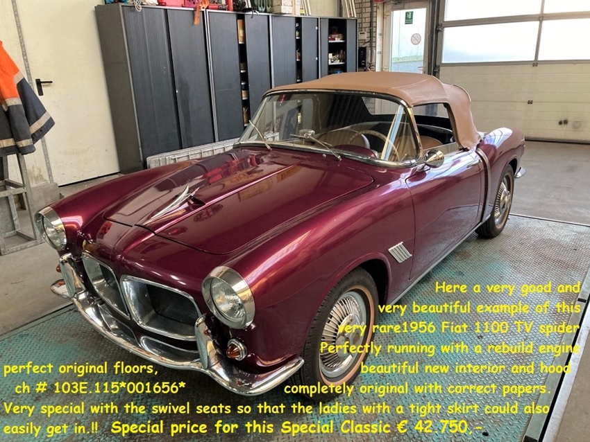 1956 Fiat 1100 TV spider oldtimer te koop